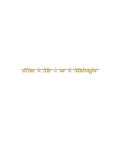 New Year's Kiss Me at Midnight Streamer - Gold/Silver