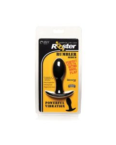 Curve Toys Rooster Rumbler Vibrating Silicone Anal Plug Medium - Black