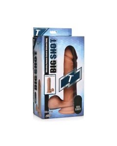 Curve Toys Big Shot 7" Vibrating 21X Silicone Dildo w/Balls & Remote - Light