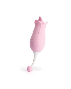 Dora Rose Toy Clit Vibrator & Tongue Licker - Pink