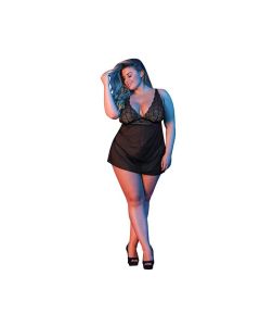 Sexy Time Zoey Babydoll w/Flyaway Back Black QN