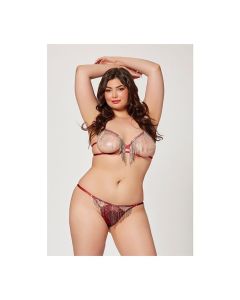 Holiday Rhinestone Bra w/Underwire Open