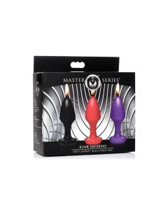 Master Series Kink Inferno Butt Plug Candles - Black/Purple/Red